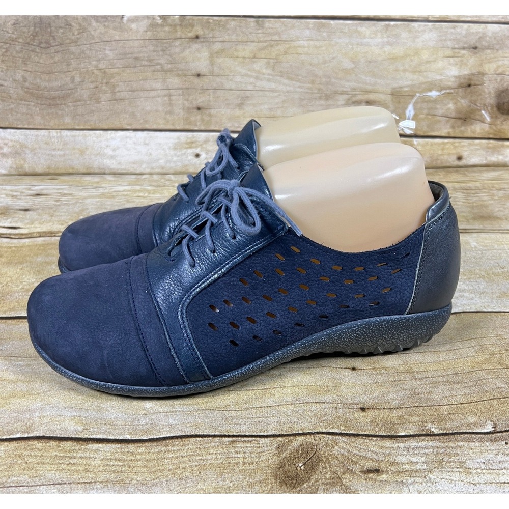 Naot Lalo Perforate Leather Oxford Blue  Shoes Size 7 38